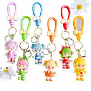 Wholesale <b>Custom</b> Logo UV Printed 3D Soft PVC Compass Keychains Cartoon Promotional Gift <b>Key</b> Ring Factory Supply - Product Image 1