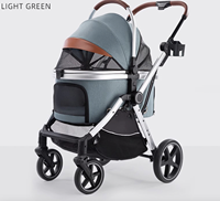 Poussette de transport pour animaux de compagnie de luxe en aluminium Nouveau design pliable 4 roues pour chiens et chats de taille moyenne et petite
