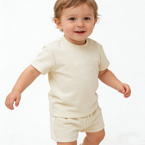 <span class=keywords><strong>Ensemble</strong></span> de vêtements pantalons courts pour bébés et enfants en coton personnalisé Tenues d'été 0-4T Vêtements pour nouveau-nés Vêtements pour bébés garçons <span class=keywords><strong>Ensemble</strong></span> court à capuche - Product Image 2