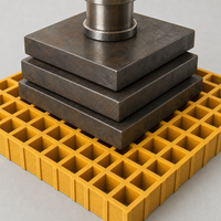 Grille de protection en fibre de verre 38x38mm, panneau moulé en PRV pour canaux de drainage urbains, antidérapant, sur mesure