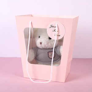 Factory Custom <strong>Sweet</strong> White Cardstock UV Printing Transparent Trapezoid Window Sweetheart Tote <strong>Bag</strong> <strong>Party</strong> Favor Gift <strong>Bag</strong> - Product Image 4