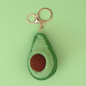 Trái cây móc móc khóa nho cam cherrie bơ chanh đào dưa hấu dâu tây Amigurumi đan móc chìa khóa anh đào - Product Image 6