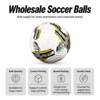 Ballon de football Aiju en PVC, taille 5, cousu à la machine, logo personnalisé, durable, cadeau promotionnel pour les sports d'équipe, divertissement, vente en gros