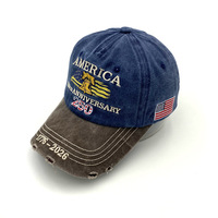 Casquette de papa en jean brodé, effet vieilli et délavé, pour le 250e anniversaire de l'Amérique 1776-2026, patriotique USA, vintage, sportive, formelle et respirante