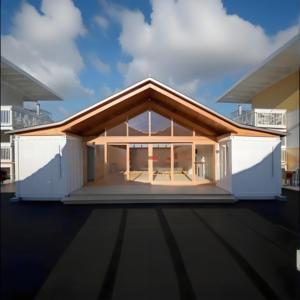 Modern Rustic Gable Roof Prefab <strong>House</strong> <strong>Wood</strong> Accented European Tropical Style Steel Material Portable for Scenic Living Kitchen - Product Image 2