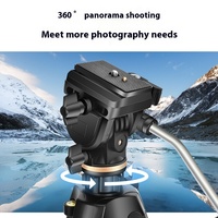 Q1750 Tripod logam campuran aluminium, tiga dimensi Pan-tilt perjalanan braket portabel cocok untuk kamera SLR Canon Nikon 360 derajat