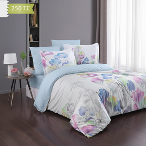Parure de lit 4 pièces en satin de coton bambou Varol 250 TC, motif floral, écologique, pour usage domestique, NICE! - Product Image 3