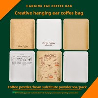Sachets d'emballage de café JNH personnalisés en papier kraft, petits, scellés sur 3 côtés, pour échantillons de thé et café en poudre