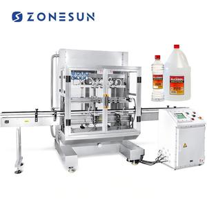 ZONESUN-Máquina automática de llenado por gravedad a prueba de explosiones, líquido químico inflamable con 6 cabezales, líquido, agua - Product Image 1