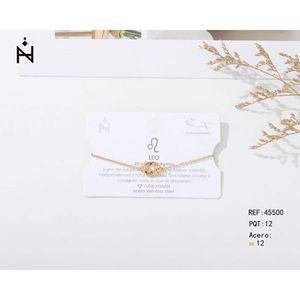 Bracciale Leo in acciaio inossidabile con zirconi cubici, 12 pezzi, per regalo di gioielli da donna - Product Image 1