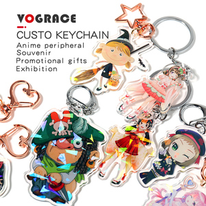 Đôi Mặt In Ấn VOGRACE OEM Thiết Kế Tùy Chỉnh Phim Hoạt Hình Anime Acrylic Keychain In Trong Suốt Nhựa Epoxy Charms Như Quà Tặng - Product Image 2