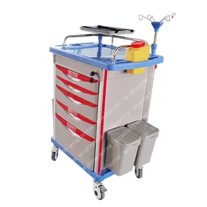 MT Mobilier d'hôpital médical Anesthésie en plastique ABS Chariot médical Chariot médical Chariot