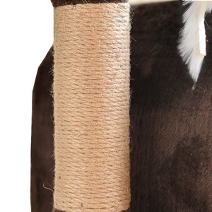 คอนโดแมวทรงสูงหรูหราทันสมัย พร้อมเสาข่วนทำจากไม้เนื้อแข็ง  บุผ้ากำมะหยี่  ชั้นบนมีของเล่นแบบอินเทอร์แอคทีฟ สำหรับแมวตัวใหญ่ - Product Image 2