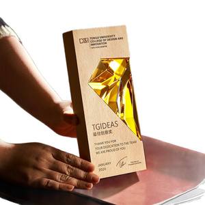 Trofeo <span class=keywords><strong>de</strong></span> Cristal y Madera <span class=keywords><strong>de</strong></span> Alta Gama, Placa <span class=keywords><strong>de</strong></span> Premio Creativa, Elegante Medalla para Empleados Destacados en Reuniones Anuales, Regalo <span class=keywords><strong>de</strong></span> Reconocimiento - Product Image 5