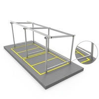 Structure en acier préfabriquée pour abri solaire de voiture, pour parkings, assemblage modulaire, surface anodisée, solutions de montage PV personnalisées