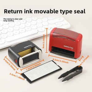 Sellos de Plástico con Combinación de Letras, Números y Símbolos, Tipo Móvil, Fecha, Número, Ajustables, Automáticos, de Presión, Ortográficos - Product Image 4