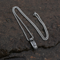 Haute Qualité Polissage En Acier Inoxydable Norse Rune Bar Pendentif Collier Viking Bijoux