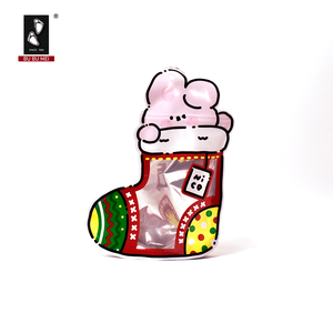 Nouveau Design Plastique Ziplock Bonbons de Noël Sacs-cadeaux Décoration Chaussettes Père Noël Sac de Bonbons Bas de Noël - Product Image 4