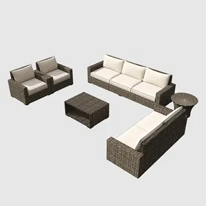 Fuliu New Design Wicker Patio Furniture Asda Outdoor Rattan Garden Sofa Set Furniture
