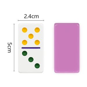 <span class=keywords><strong>Jeu</strong></span> <span class=keywords><strong>de</strong></span> dominos en acrylique double 6 <span class=keywords><strong>de</strong></span> style nouveau du fabricant Jeux <span class=keywords><strong>de</strong></span> table <span class=keywords><strong>de</strong></span> dominos à pois en plastique avec couches colorées - Product Image 4