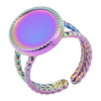 Bague ajustable unie en acier inoxydable, vierge, pour bijoux féminins, avec médaillon ovale géométrique, idéale comme cadeau