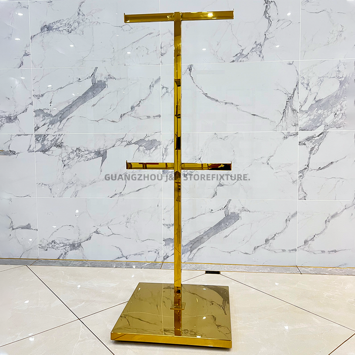 Customized shopping mall 2 tier bag display stand luxury bag stand