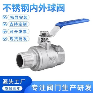 Vanne à boisseau sphérique en acier inoxydable 304 à deux pièces avec filetage externe pour l'alimentation en eau et l'industrie chimique - Product Image 5