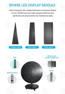 Écran LED sphérique pour exposition, diamètre 0,4m/1m/2m/3m/4m/5m, en forme de globe, pour affichage en salle d'exposition. - Product Image 4