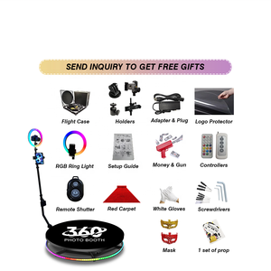 Plataforma Giratoria de <span class=keywords><strong>360</strong></span> Grados, Cabina de Fotos de 100 cm, Máquina de Fotomatón para Negocios y Eventos de Boda con Impresión - Product Image 5