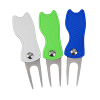 Fourche de Golf pliable réparateur de mottes Switchblade avec logo personnalisé marqueur de balle amovible