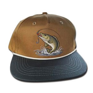 Casquettes en corde à 5 panneaux brodées sur mesure, casquettes en nylon à 5 panneaux non structurées, casquette à fermeture à pression en corde, casquette en corde de nylon, casquettes de baseball - Product Image 1