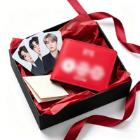 Tarjetero Rojo B T ARIRANG, Porta Tarjetas Kpop, Estuche para Tarjetas, Merchandising para Fans del Kpop, Cuero PU Resistente, para Tarjetas y Efectivo