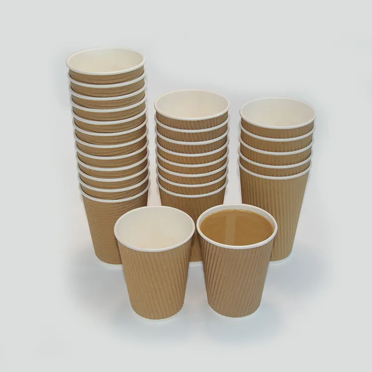 2024 पर्यावरण अनुकूल उत्पाद फैक्टरी मूल्य रिपल डबल वॉल कॉफी कप पेपर कॉफी कप