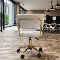 Chaise de bureau ergonomique moderne sans accoudoirs, pivotante, pour la maison, avec support lombaire bas, réglable en hauteur, en tissu, pour ordinateur