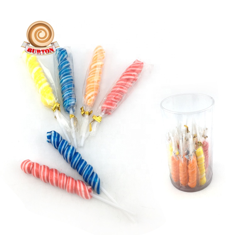 Фруктовые конфеты ручной работы с завитками, длинный жесткий леденец, конфеты в банке