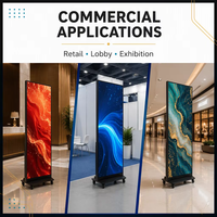 Écran d'affichage LED sur pied P1.86 P2.5, signalisation numérique intérieure, affichage publicitaire vertical mobile, 8K HDR10+, magasin de détail