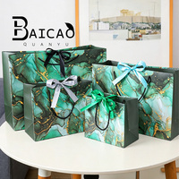 Sacs cadeaux de luxe en marbre, impression offset, matériaux recyclés, papier kraft, emballage cadeau pour Noël, mariage, anniversaire, fête