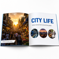 Service d'impression personnalisé pas cher pour catalogues, brochures et flyers A5 de l'entreprise d'impression du Jiangsu, avec reliure plastique et papier offset 300 g/m²