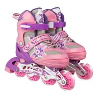 Ensemble de patins à roulettes en ligne ajustables et lumineux pour enfants, avec roues en PU et tissu en maille, pour filles et garçons, fourni par l'usine