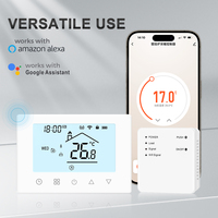 Termostato WiFi RF de Diseño Moderno con Receptor, Botón Táctil Sensible, Termostato Tuya para Caldera de Gas Doméstica, Termostato de Calefacción