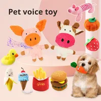 Juguete de Peluche para Perros, Pelota Masticable Resistente con Sonido, Juguete de Cuerda con Forma de Fruta, Dibujos Animados, Suministros para Mascotas