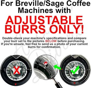 Moulins à café coniques de précision supérieurs et inférieurs pour les moulins à café <span class=keywords><strong>Sage</strong></span>/Breville Barista, compatibles uniquement avec les modèles à meules réglables - Product Image 2