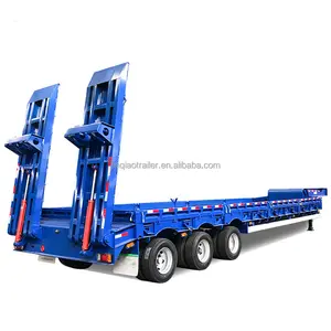 Hot Sale 40//60/80 Ton Tri/4 Axle Semi Lowbed Ramp Trailer For Sale Price | 100 Ton Low Bed For Sale