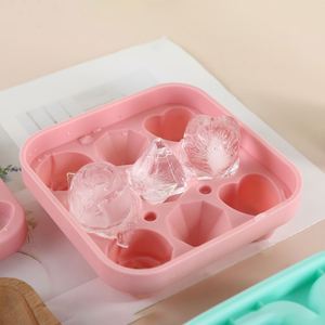 Nouvel arrivage d'usine : Moule à glaçons rond en silicone de qualité alimentaire, tendance, avec couvercle, pour boules de glace, moule à rose personnalisé, congélation rapide, démoulage facile - Product Image 3