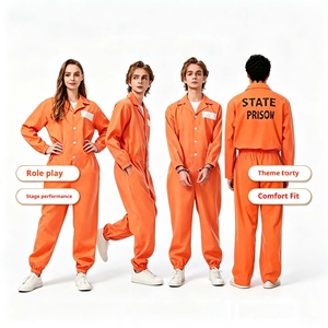 Disfraz de Prisionera para Mujer, Adulto, Manga Larga, Poliéster, Naranja, Mono de Reclusa, para Halloween, Carnaval, Fiesta de Disfraces - Product Image 4