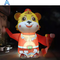 Modèle géant de tigre gonflable personnalisé pour la publicité célébration Dieu de la richesse mignon