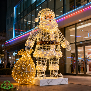 SENZHAO Large <b>Outdoor</b> Waterproof LED 3D Santa Claus <b>Light</b> Sculpture Motif <b>Light</b> <b>String</b> <b>Lights</b> for Commercial Christmas Decor - Product Image 5
