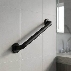 Barre d'appui murale de sécurité en acier inoxydable noir mat de 16 pouces, antidérapante et durable pour salle de bain - Product Image 1