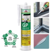 Mastic silicone acétique monocomposant RTV 300ml en cartouche, à durcissement acide, pour verre et construction, étanche aux UV, direct usine
