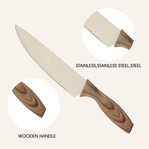 Couteau <span class=keywords><strong>de</strong></span> <span class=keywords><strong>chef</strong></span> robuste Maisons - Manche en bois, lame en acier inoxydable, écologique et durable - Product Image 4